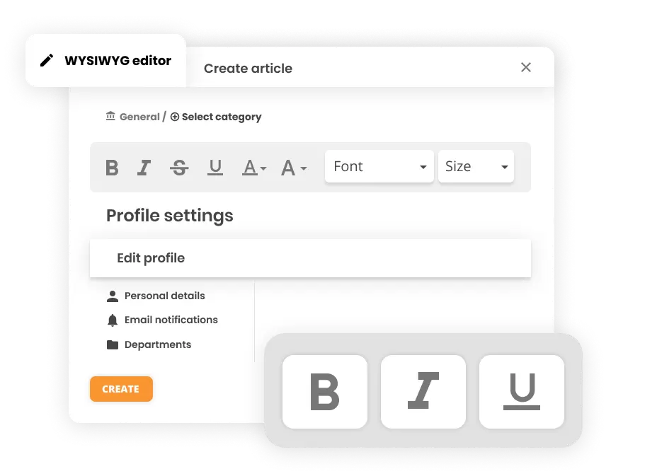 Edytor WYSIWYG w oprogramowaniu help desk - LiveAgent