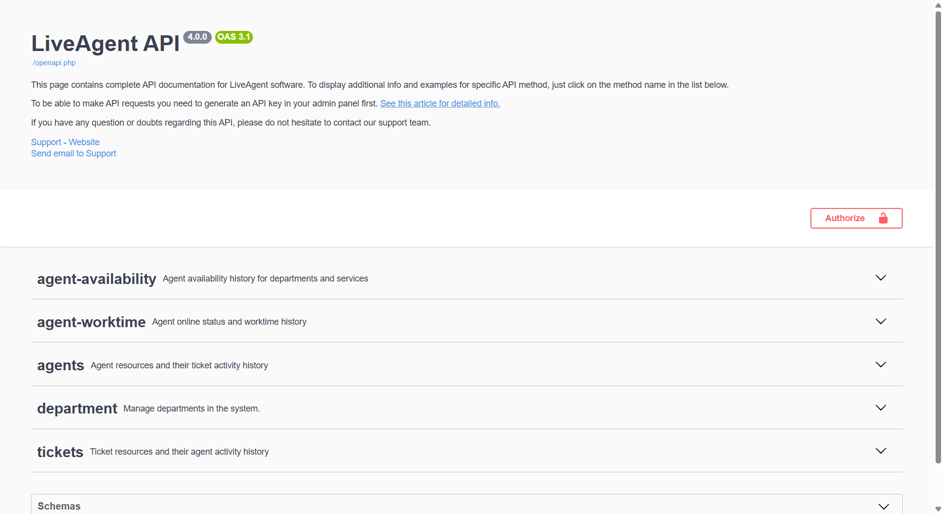 Przegląd dokumentacji LiveAgent API v4 z dostępnymi endpointami