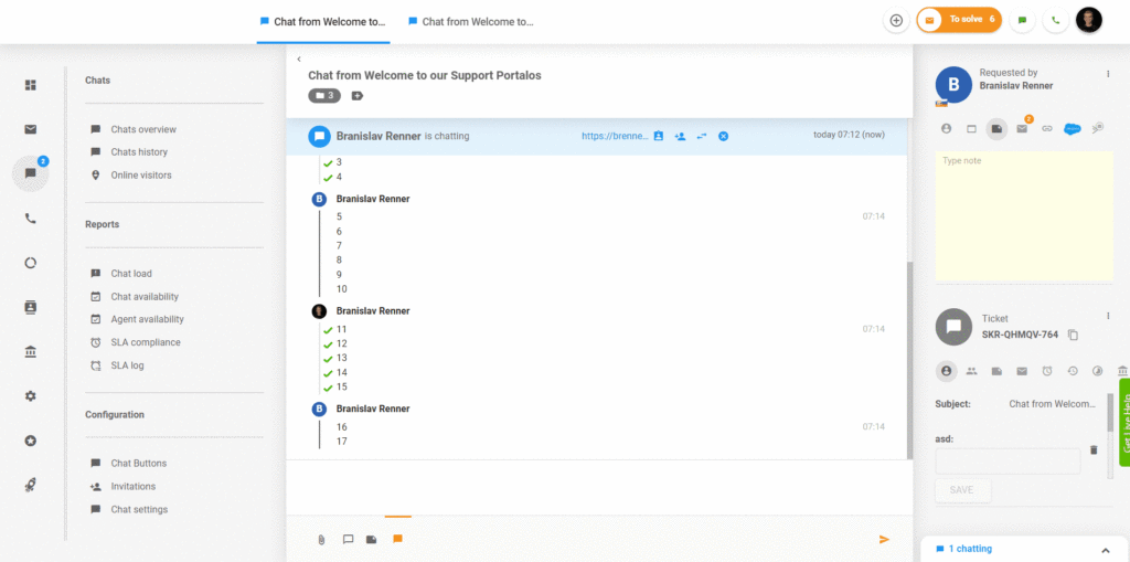 Brakujący tekst w czatach w LiveAgent