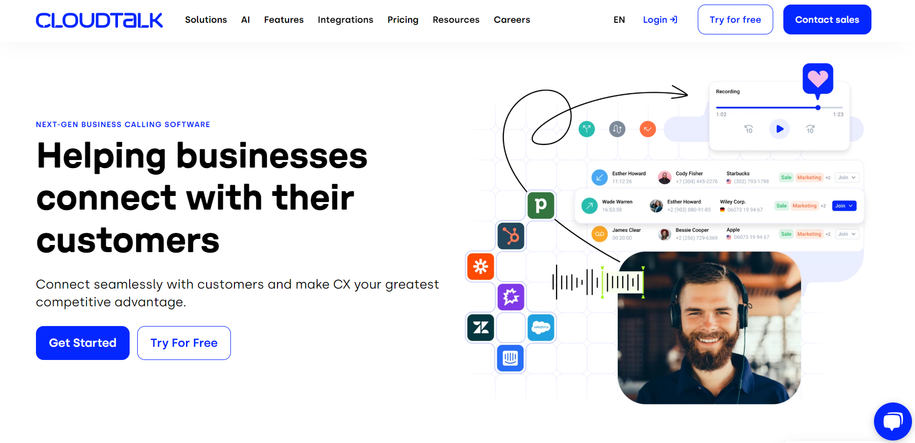 Strona główna oprogramowania CloudTalk Call Center