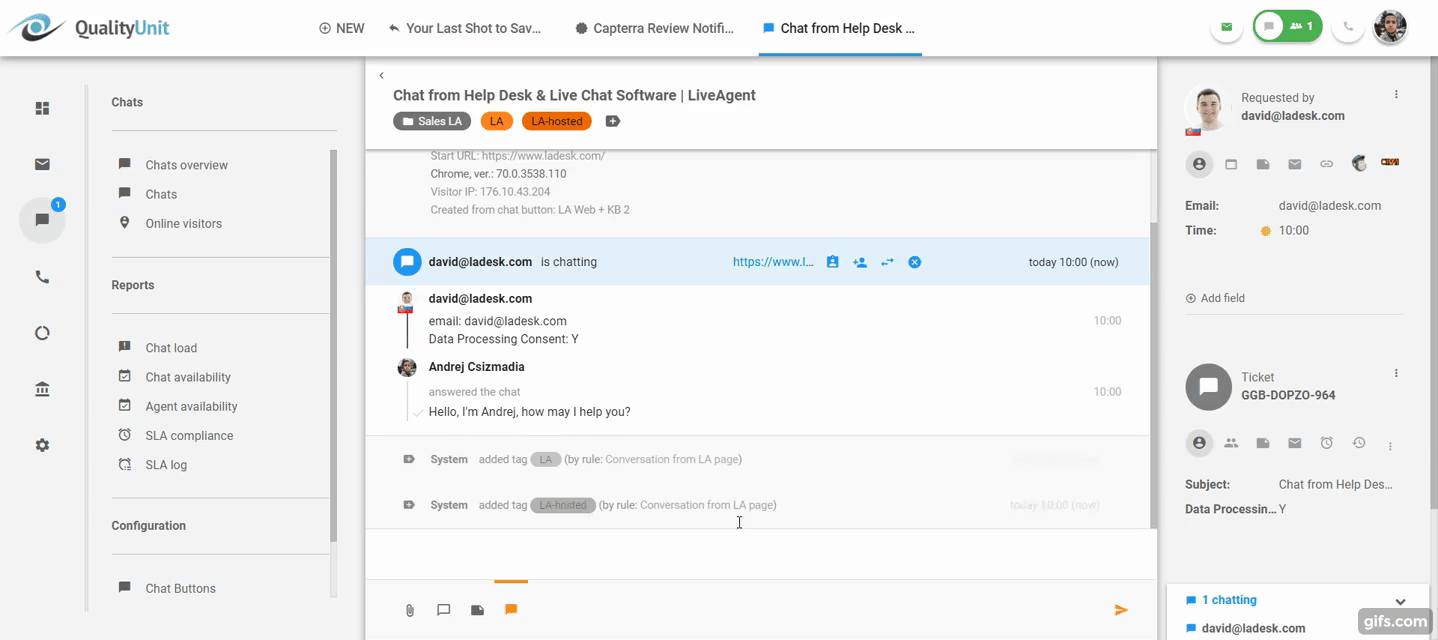 Widok pisania w czasie rzeczywistym