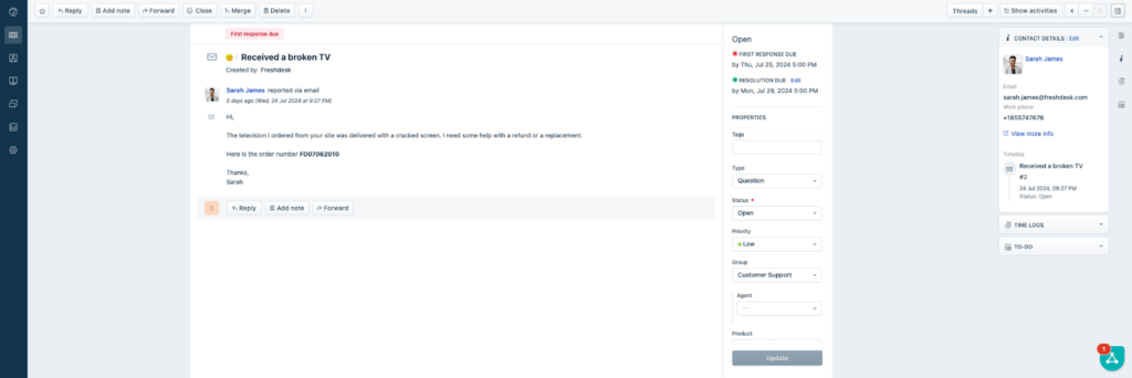 Środowisko ticketów Freshdesk