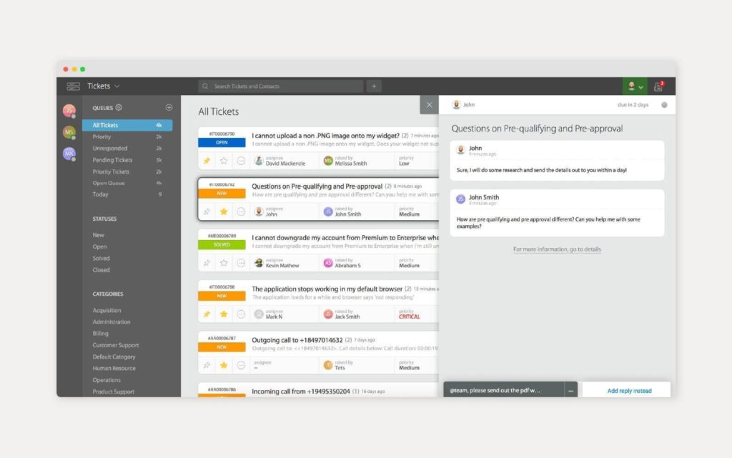 Zrzut ekranu narzędzia bazy wiedzy HappyFox w użyciu