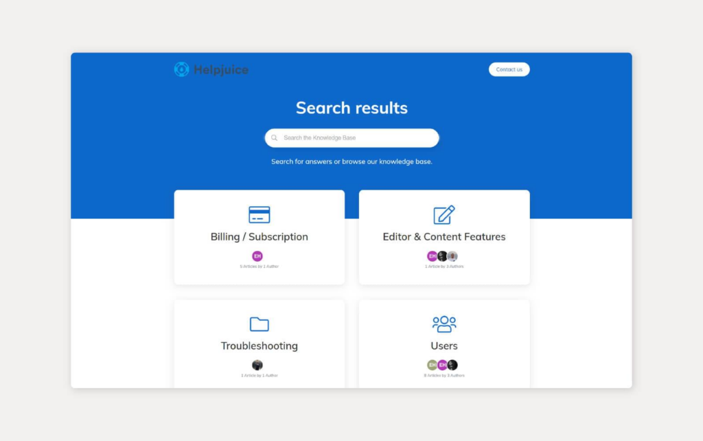 System bazy wiedzy HelpJuice w użyciu