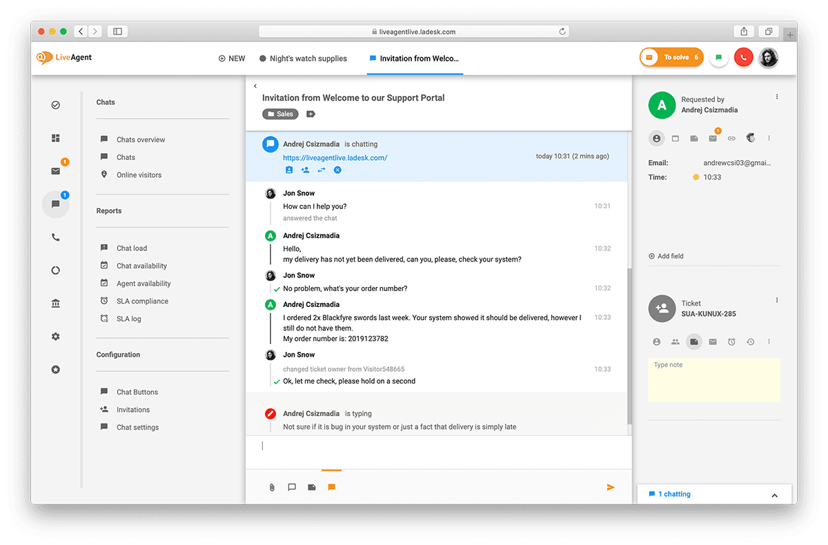 LiveAgent - rozmowa w czasie rzeczywistym