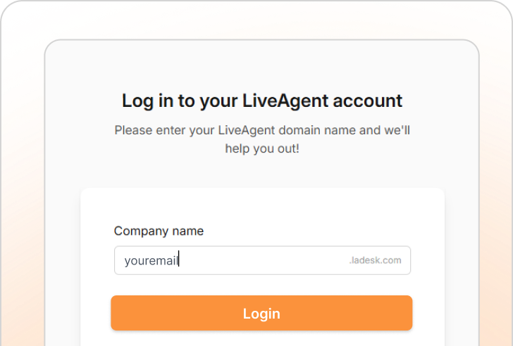 Zaloguj się do LiveAgent