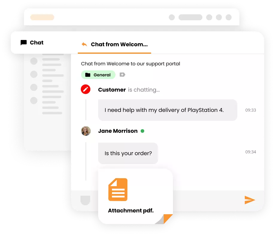 Mockup załącznika w tickecie LiveAgent
