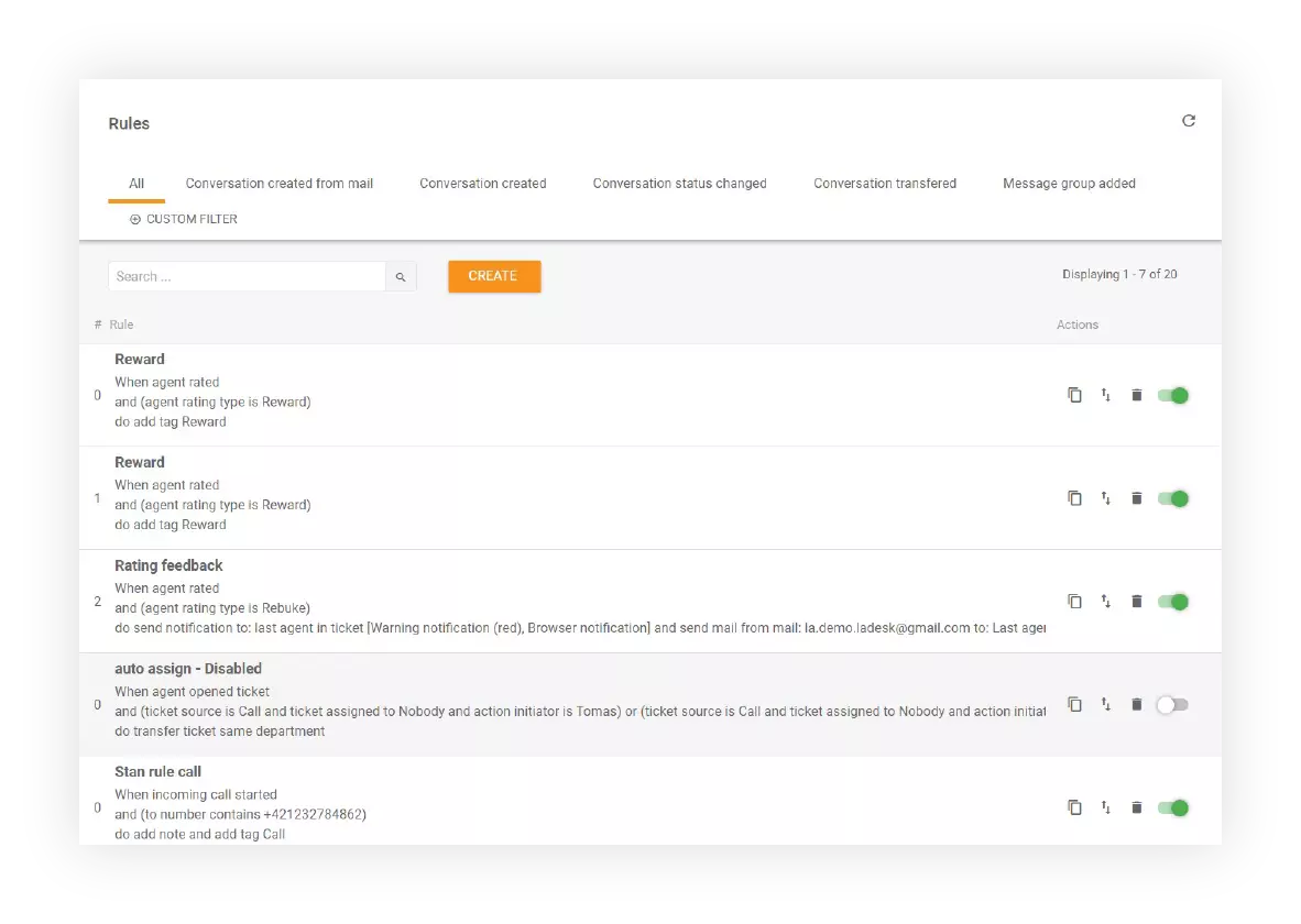 Funkcja zasad LiveAgent