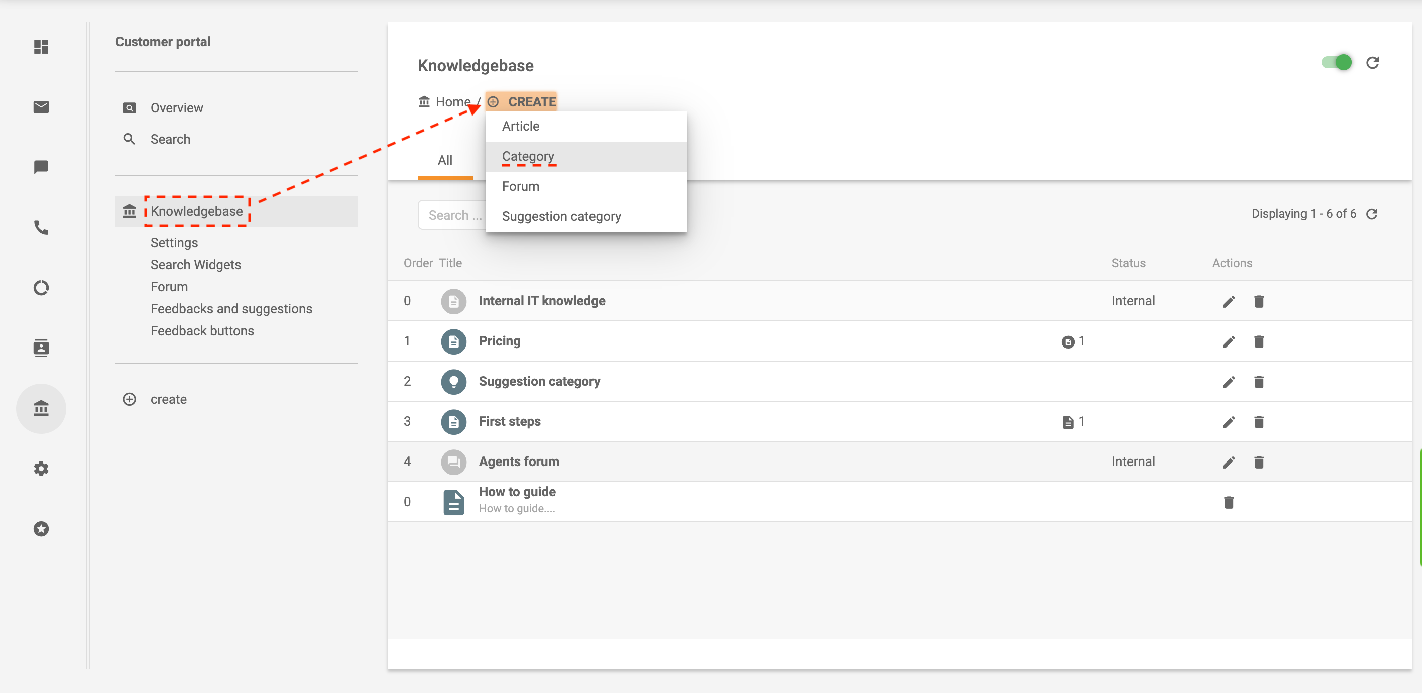 Utwórz kategorię w LiveAgent