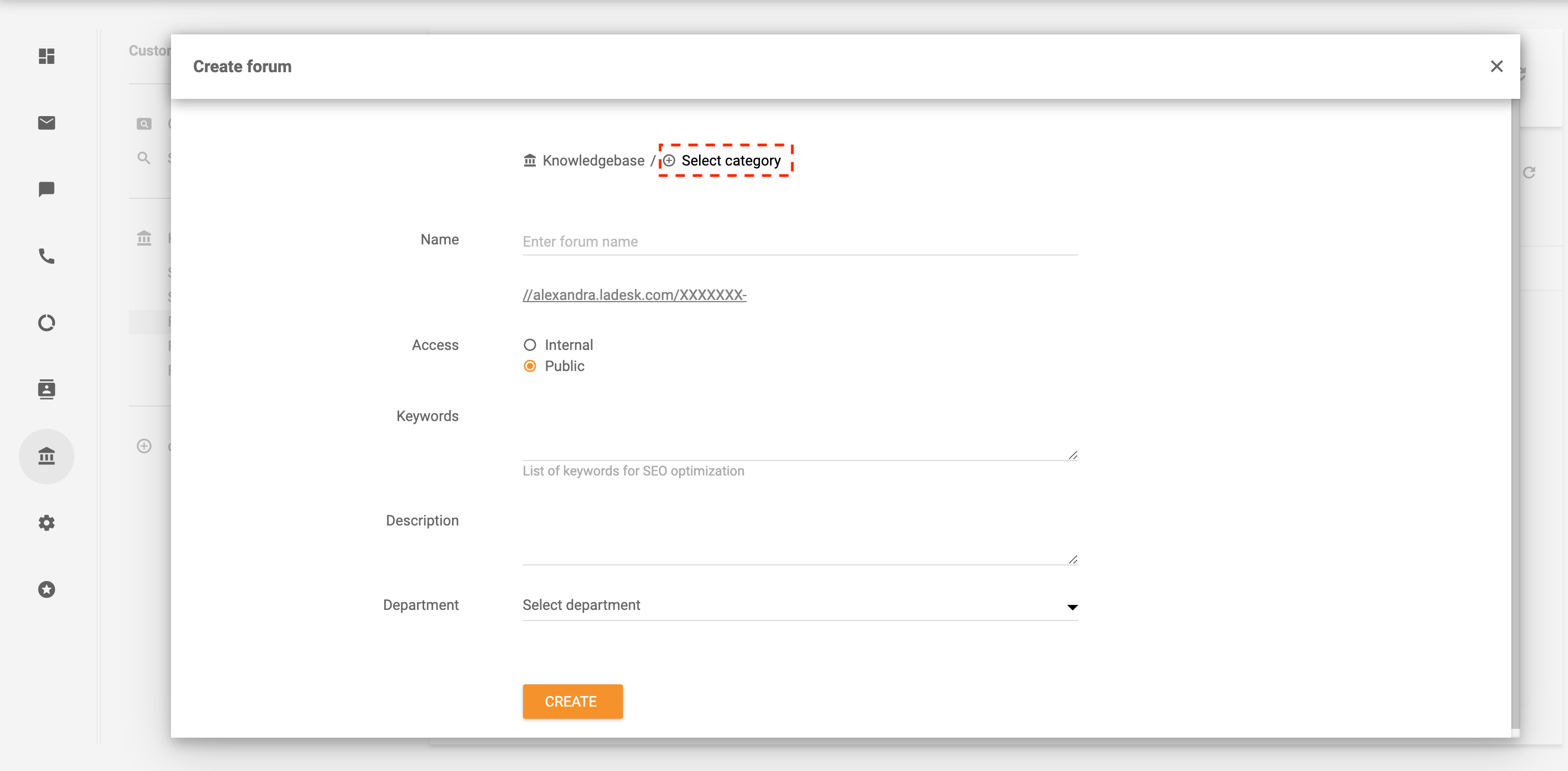 Wybierz kategorię dla forum klienta