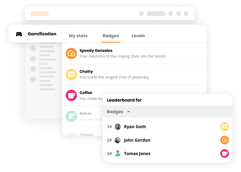 Wizualny przykład funkcji Gamifikacji w LiveAgent