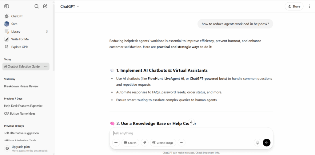 Przegląd rozmowy ChatGPT