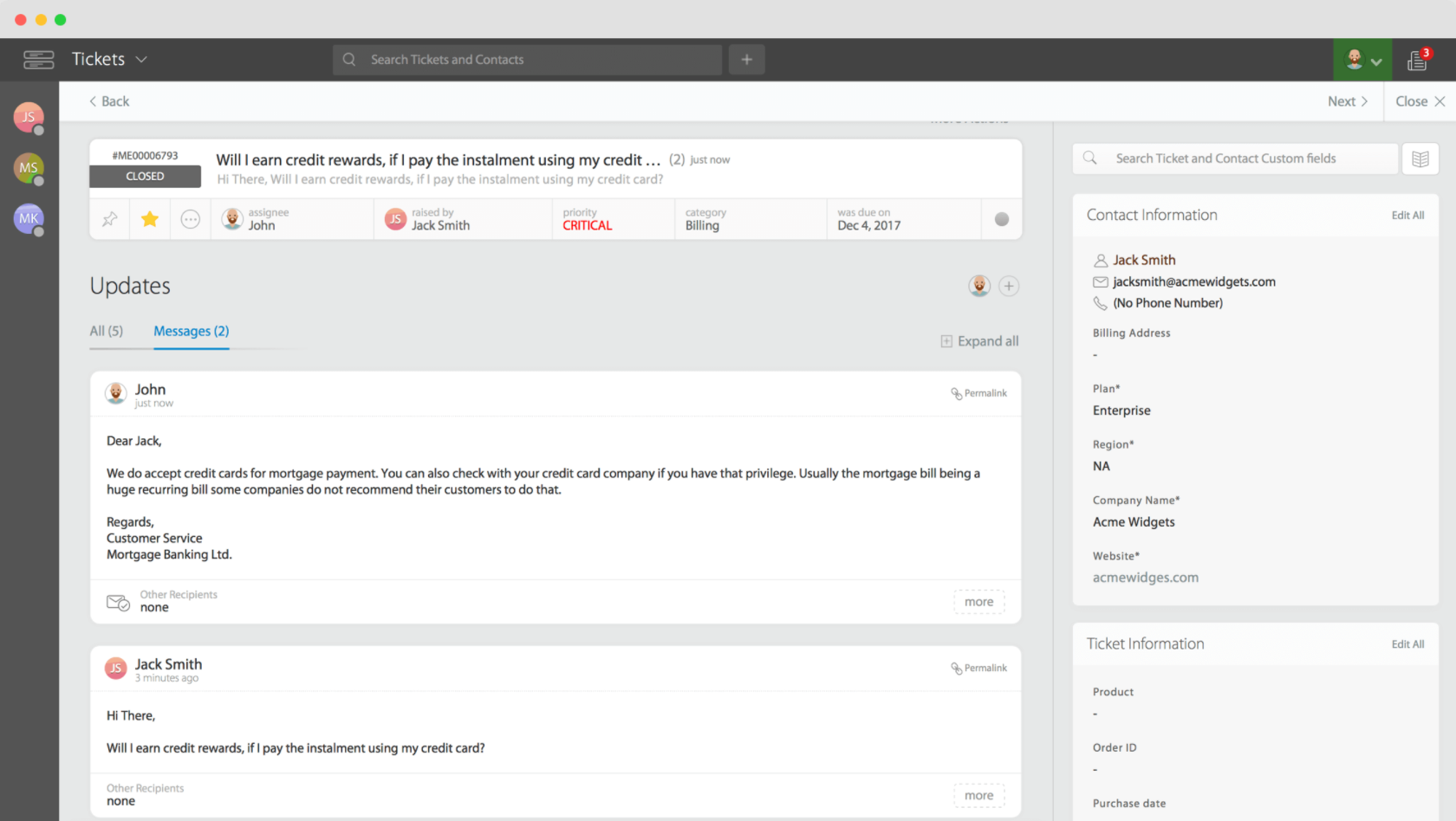 Zgłoszenia i kontakty HappyFox