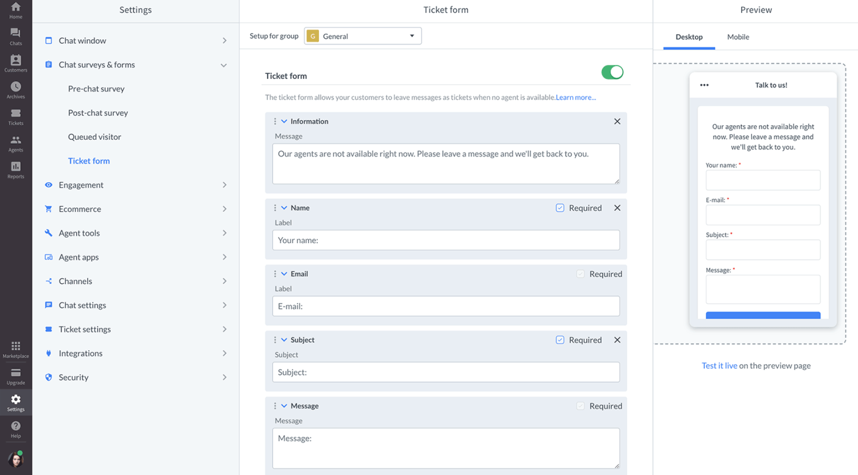 Przegląd omnikanałowy LiveAgent