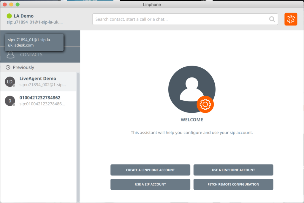 Konfiguracja konta softphone Linphone
