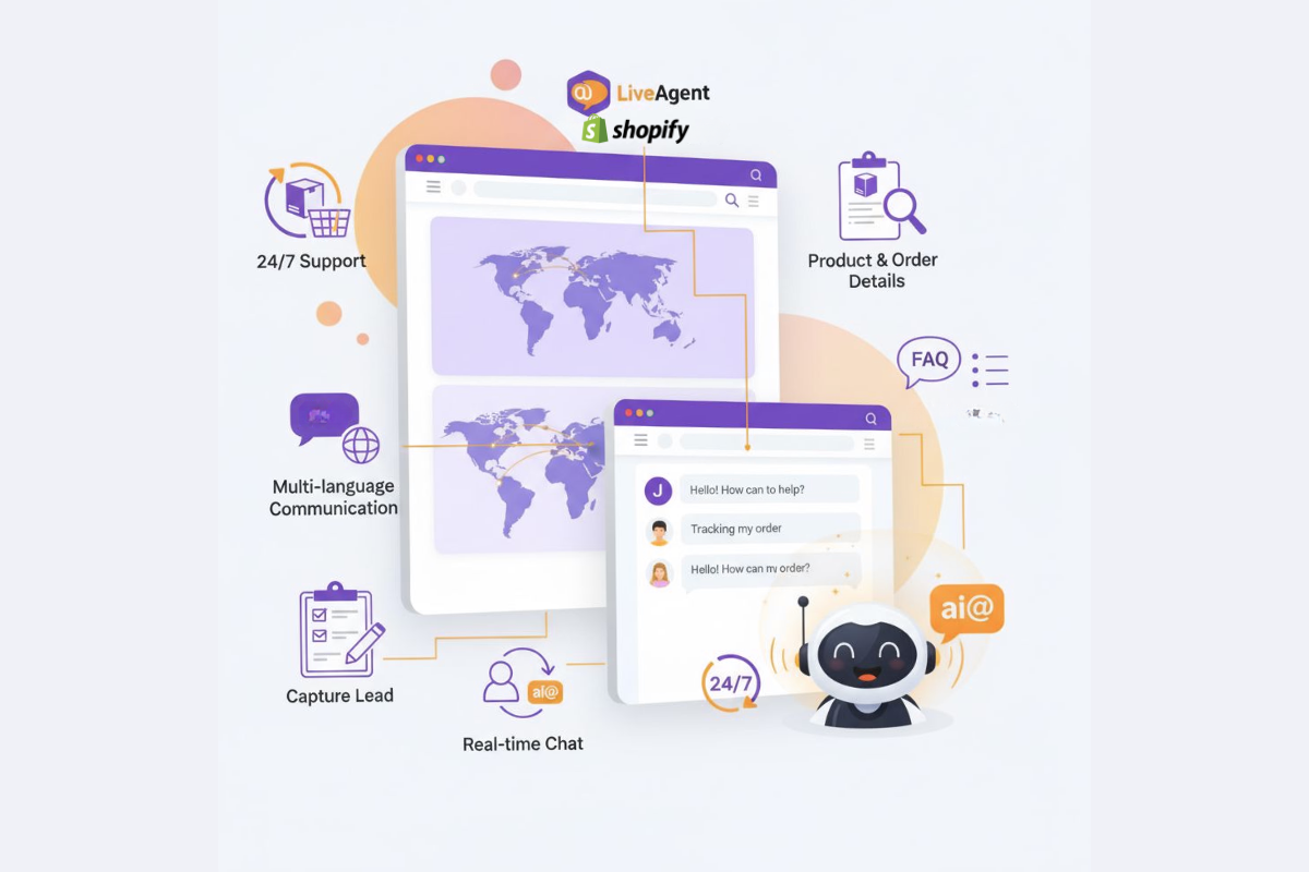 Integracja Shopify z chatbotem AI LiveAgent