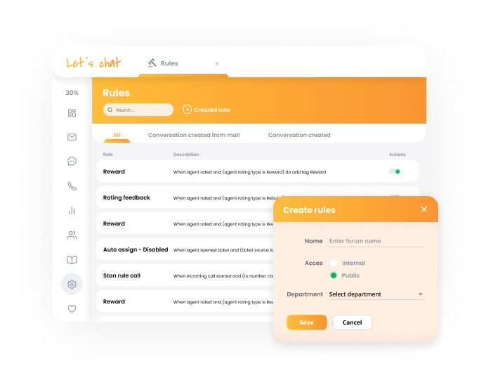 Funkcja automatyzacji LiveAgent do zarządzania przepływem pracy