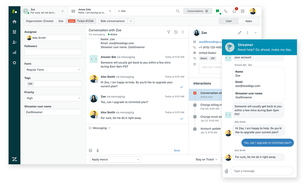 Obsługa klienta Zendesk i rozmowy