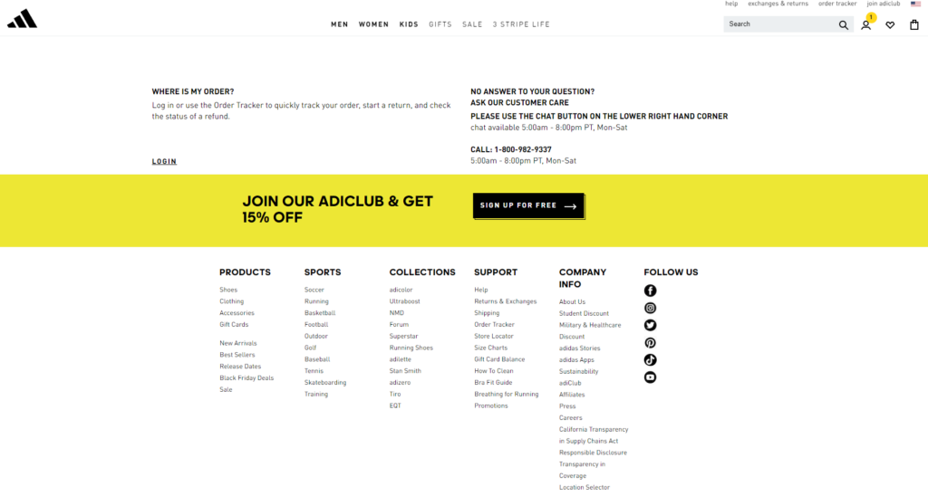 Obsługa klienta Adidas