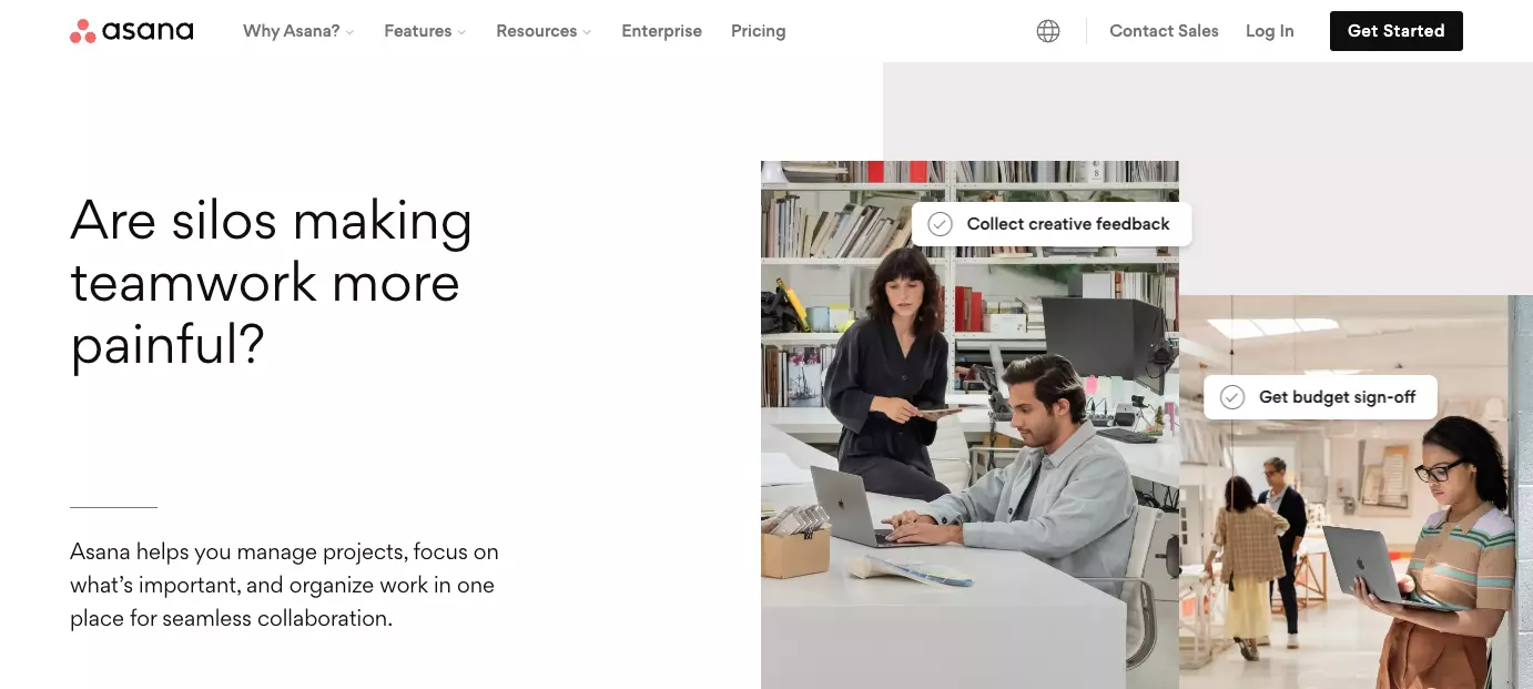 Strona główna Asana - popraw efektywność w Twojej organizacji poprzez poprawę współpracy zespołowej, organizację pracy i utrzymanie przejrzystości.