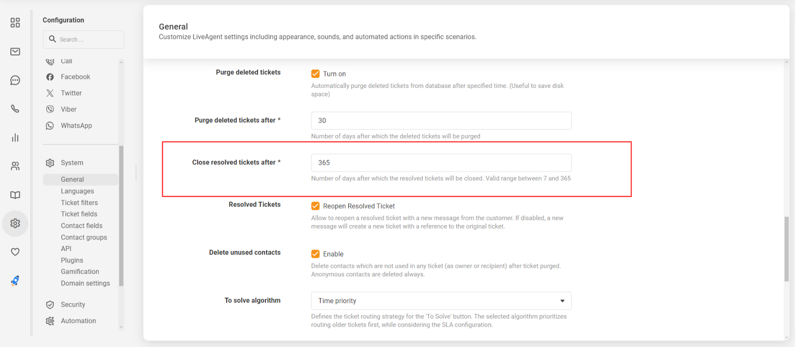 Funkcja automatycznego zamykania rozwiązanych zgłoszeń