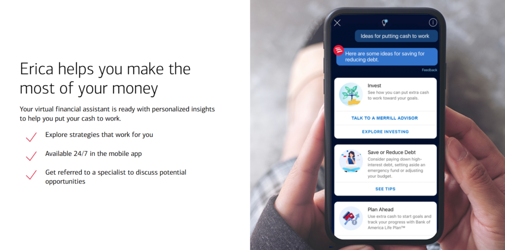 Erica — wirtualny asystent Bank of America.