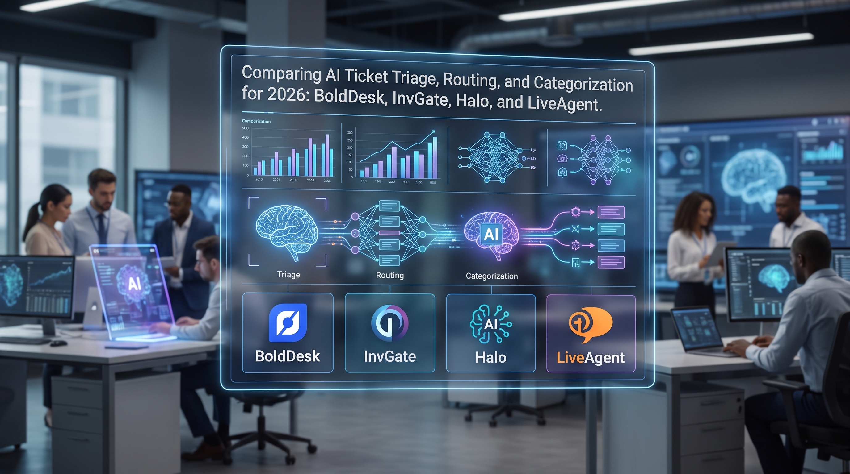 BoldDesk vs InvGate vs Halo vs LiveAgent: Porównanie AI w triage'owaniu zgłoszeń na 2026 rok