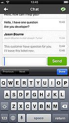 Interfejs aplikacji LiveAgent na iOS - szczegóły zgłoszenia