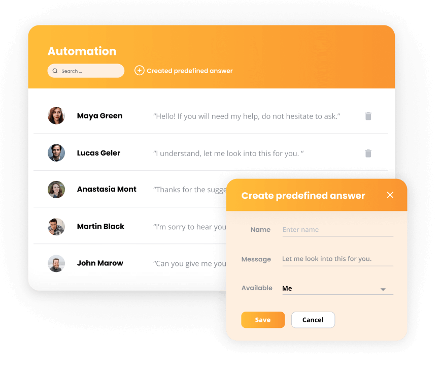 Automatyzacje LiveAgent - predefiniowane odpowiedzi