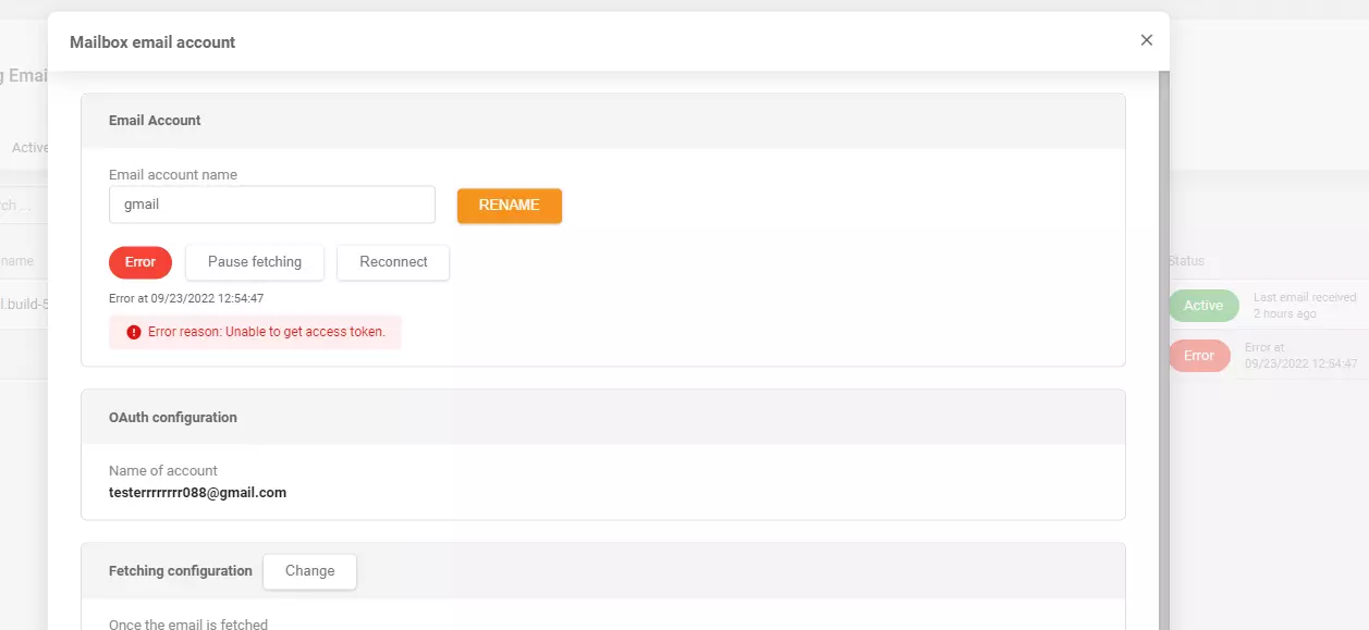 LiveAgent - Usunięty komunikat o błędzie po dodaniu konta Gmail do poczty przychodzącej