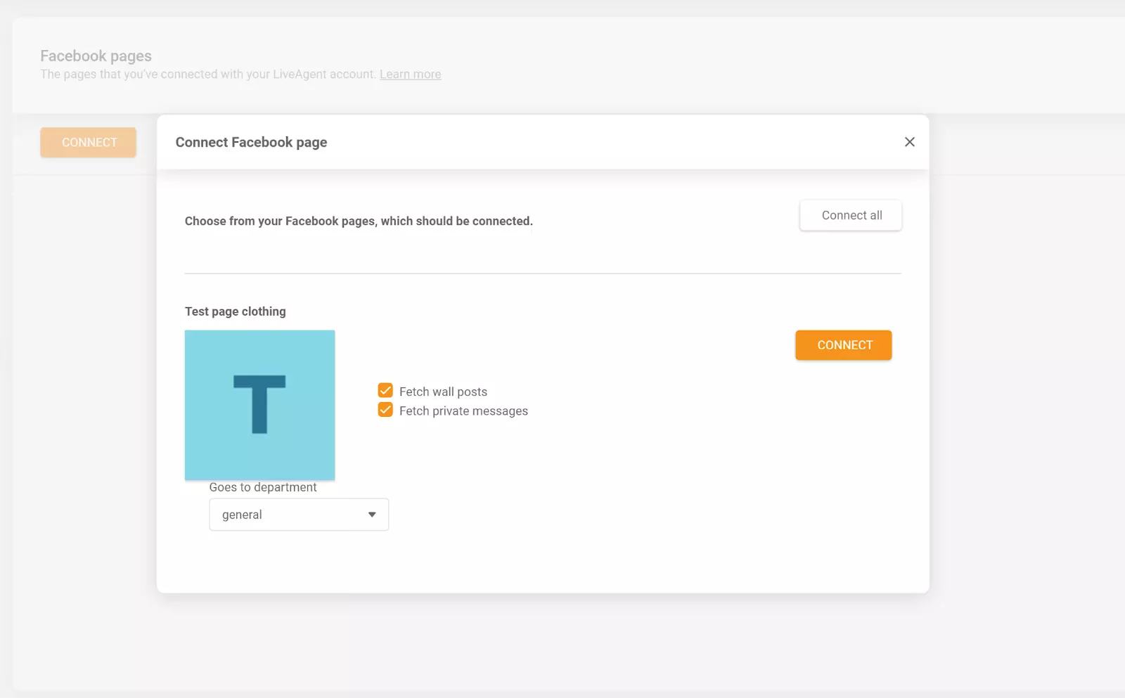 LiveAgent - połącz swoją stronę Facebook