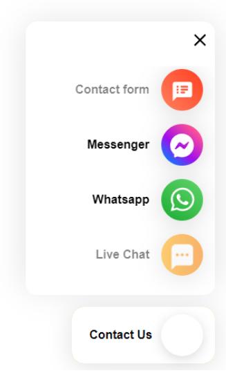 Przycisk Skontaktuj się z nami w LiveAgent z wieloma kanałami komunikacji zapewniającymi dostępne wsparcie