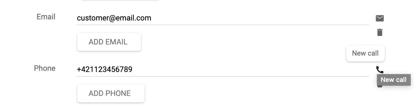 Zadzwoń do klienta lub utwórz bilet bezpośrednio z ekranu edycji