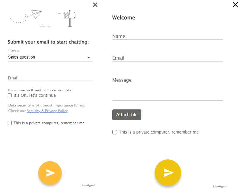 Formularz pre-chat LiveAgent