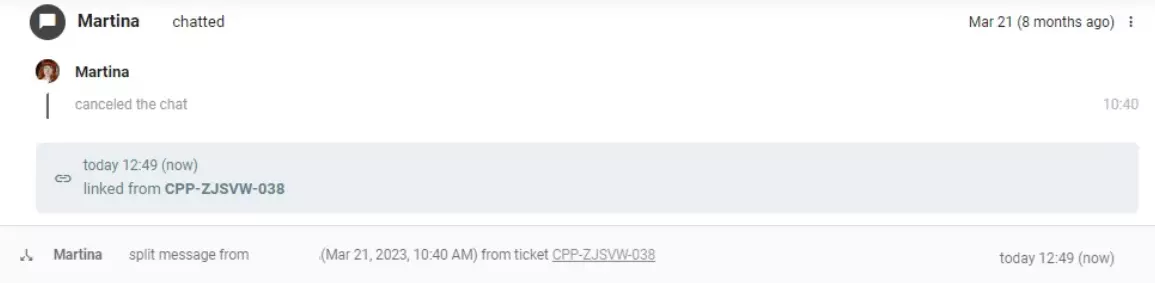 Podzielenie komunikacji z klientem na dwa oddzielne bilety w LiveAgent