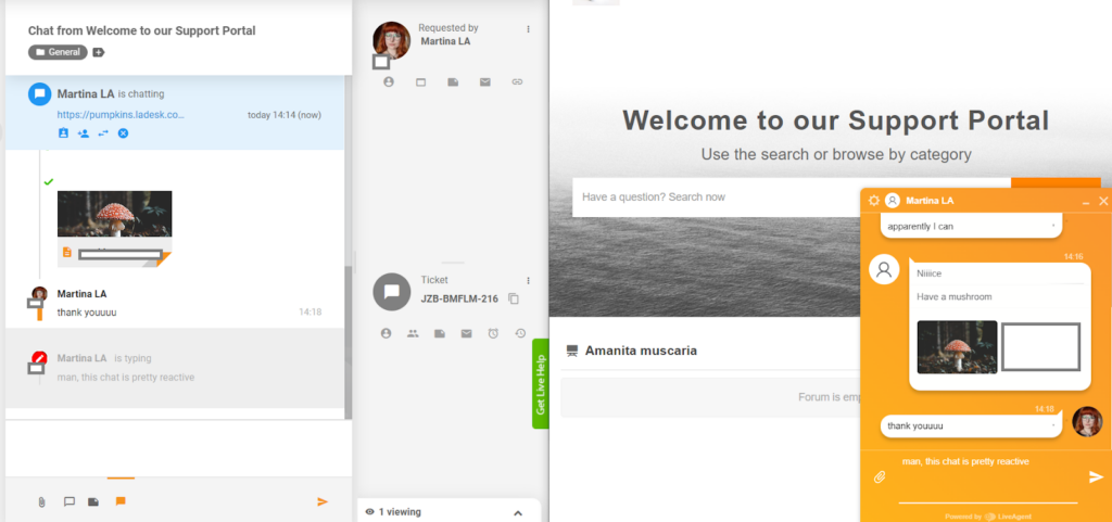 LiveAgent - podgląd pisania w czasie rzeczywistym