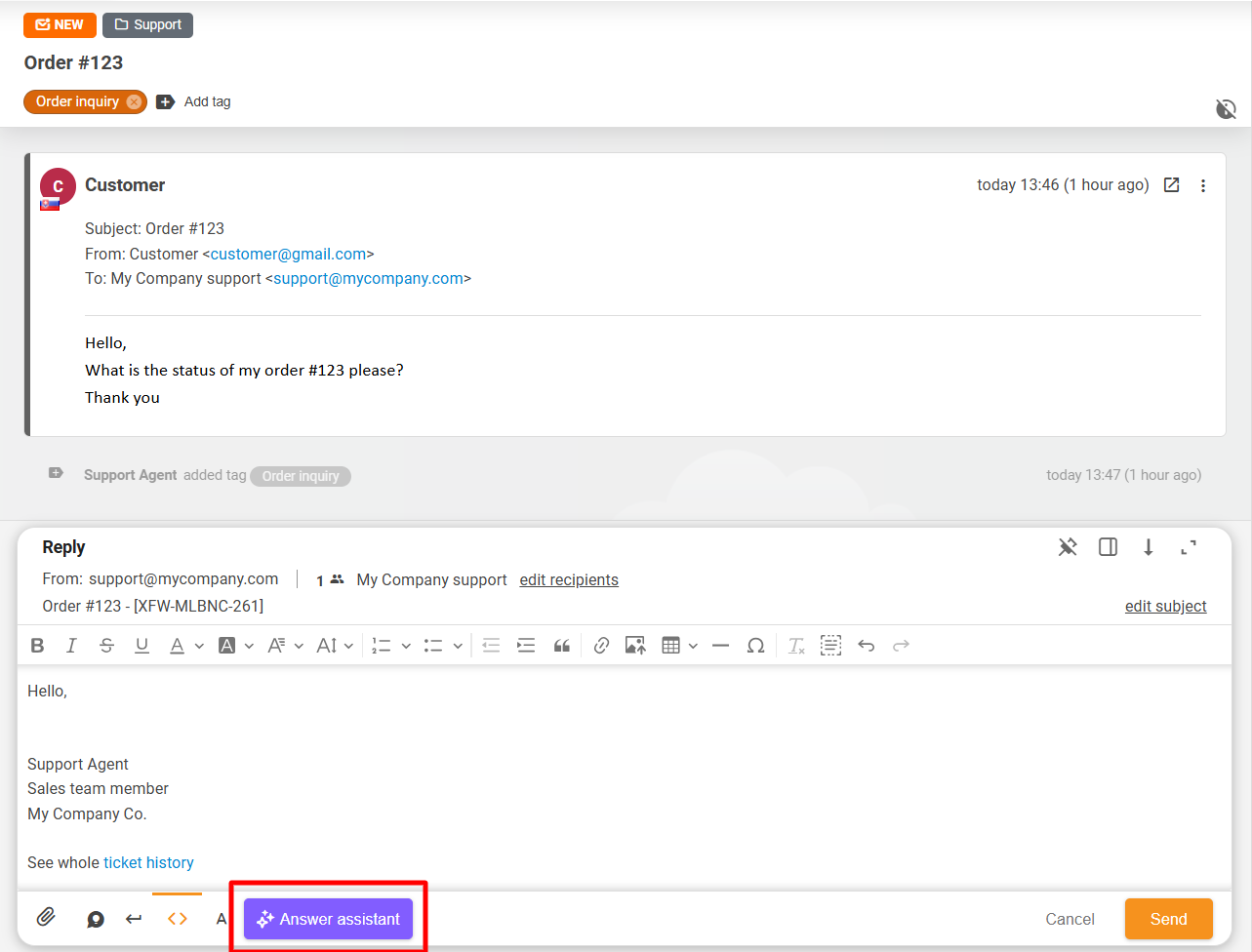Nowy interfejs AI Answer Assistant