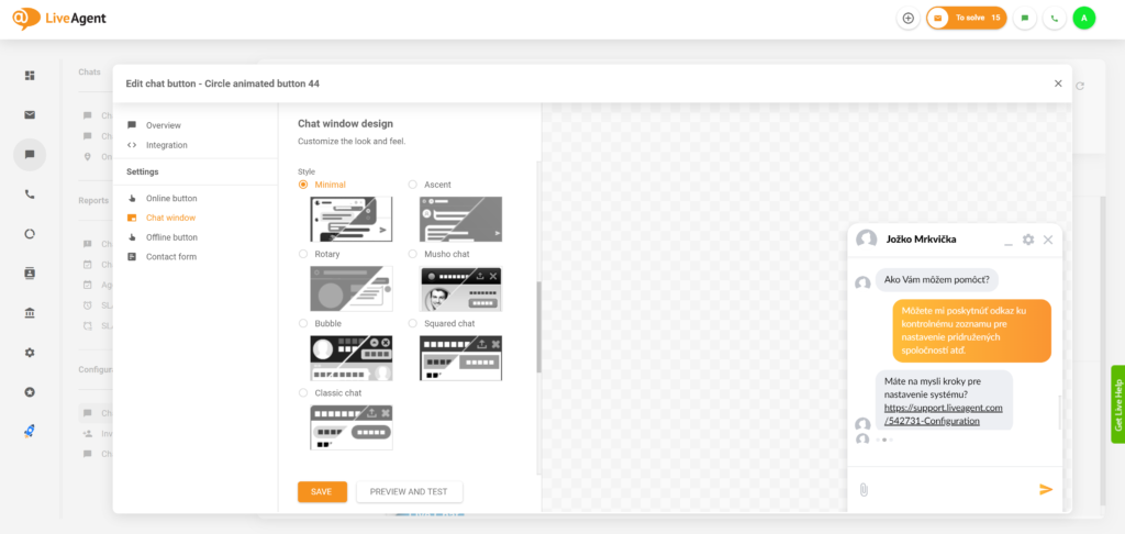 Nowy projekt okna czatu na żywo LiveAgent