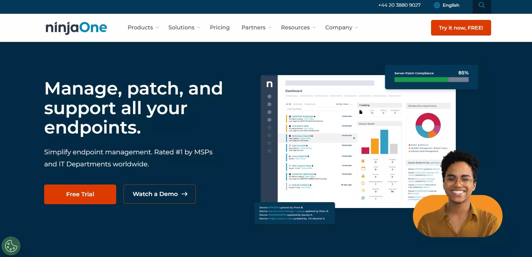 Strona główna NinjaOne - kompletna platforma zarządzania IT