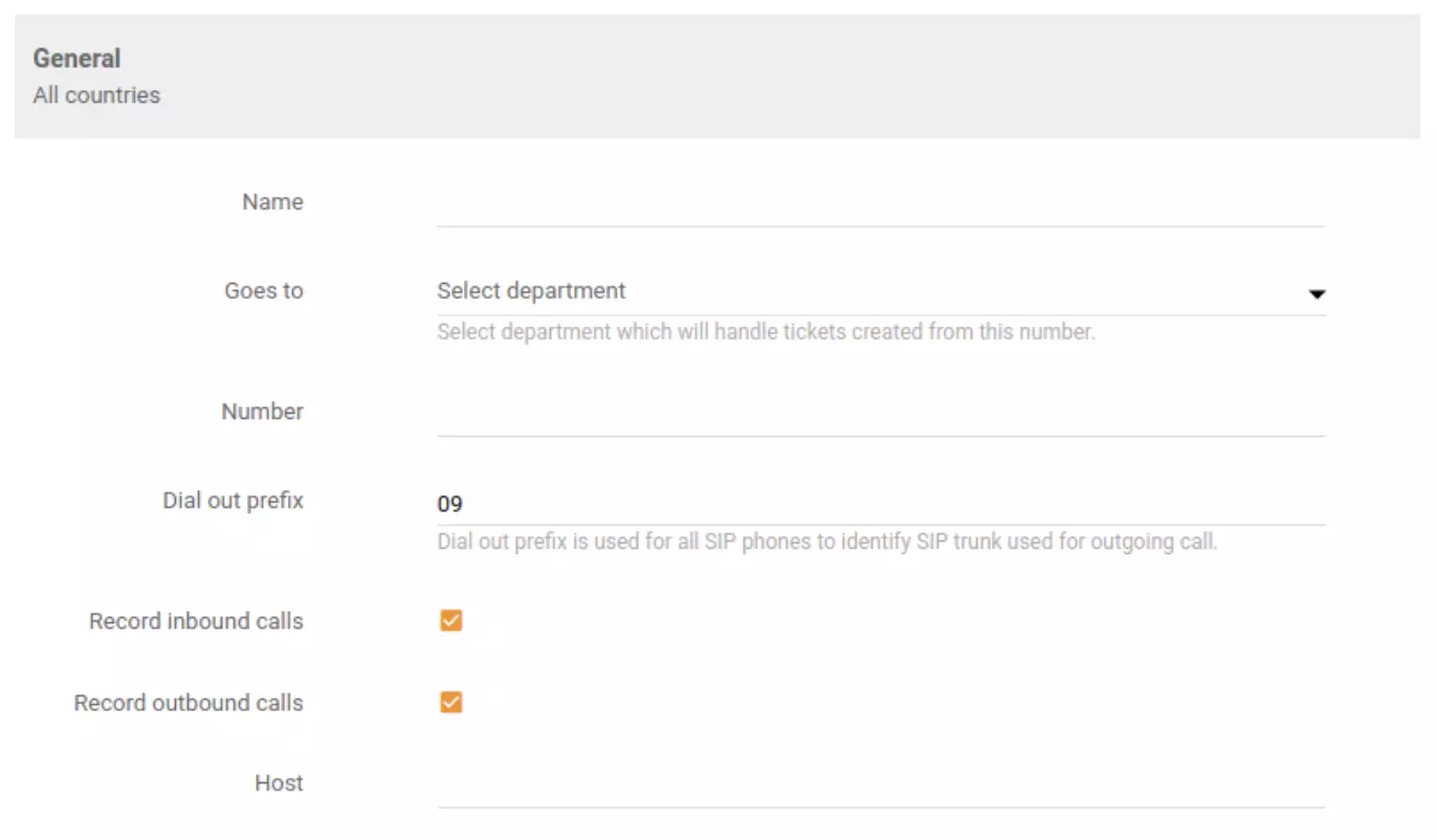 Opcje nagrywania rozmów przychodzących, wychodzących lub połączonych w LiveAgent