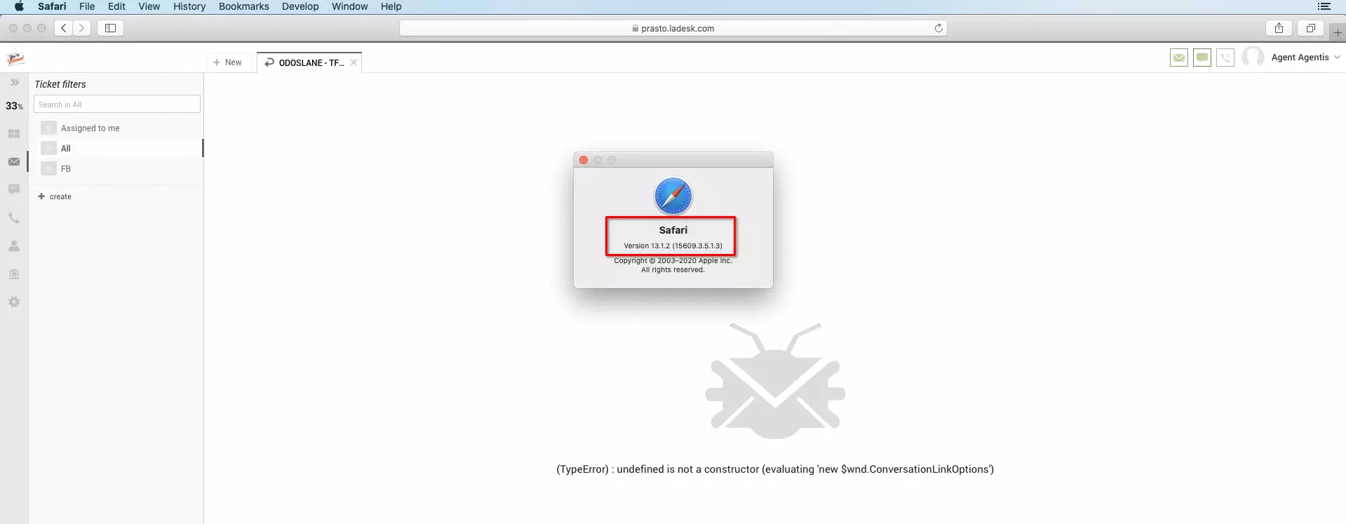 LiveAgent w przeglądarkach Safari po aktualizacji