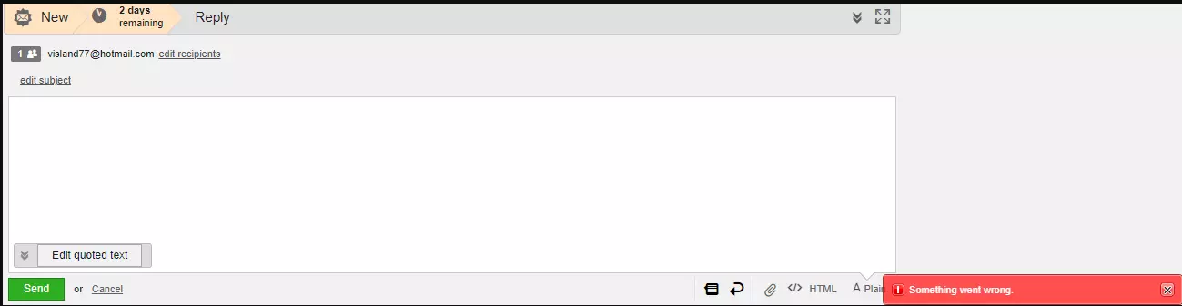 Zapisywanie nieprawidłowego szablonu e-mail