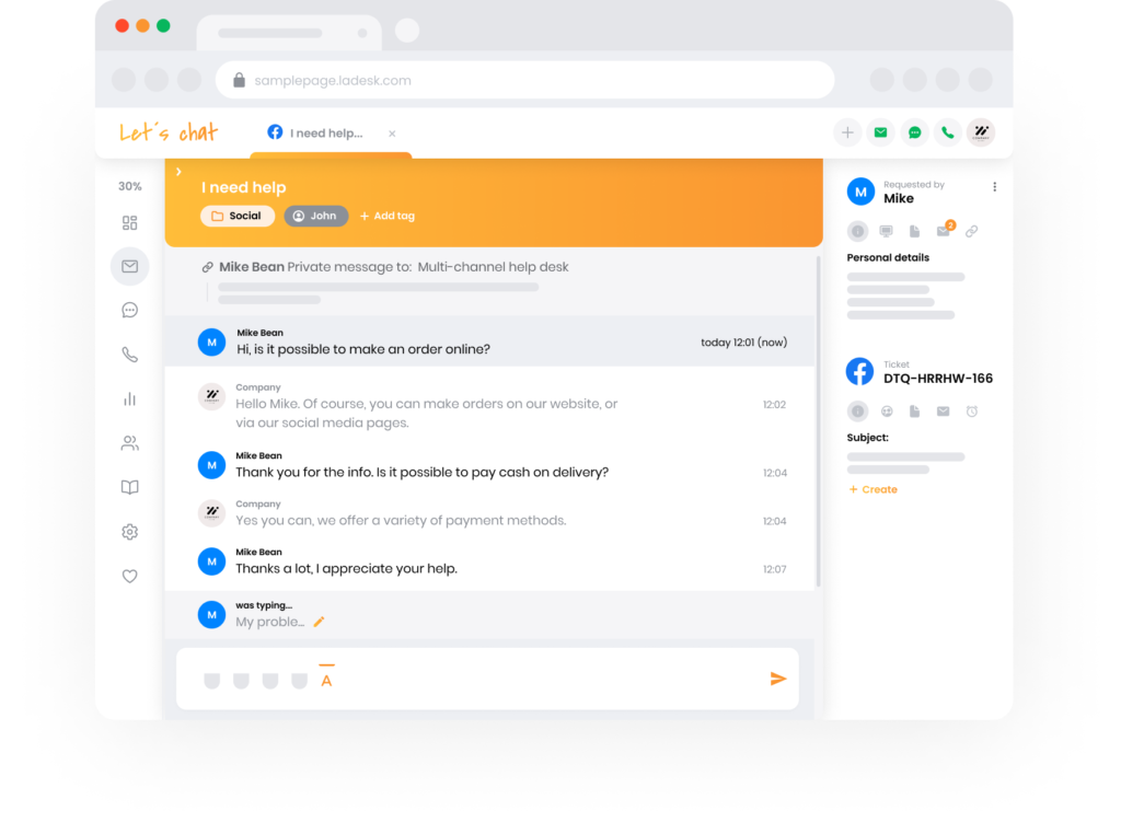 Widok zespołu wsparcia