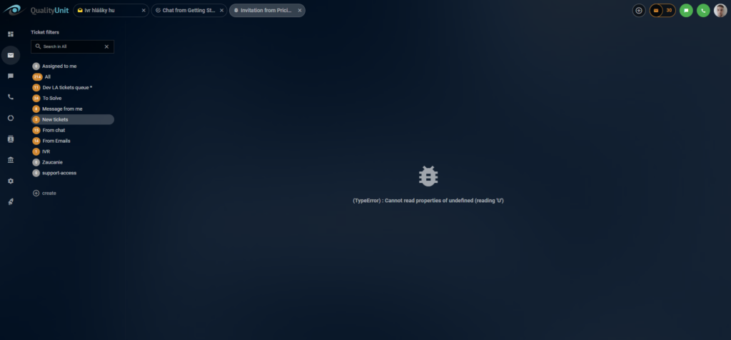 Problemy z przeglądaniem odebranych czatów