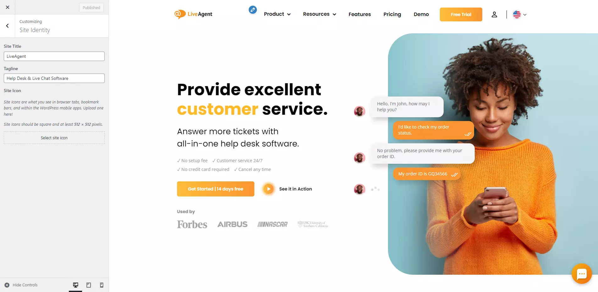 Ustawienia favikonki LiveAgent