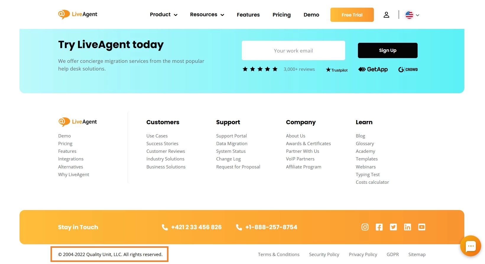 Prawa autorskie strony LiveAgent