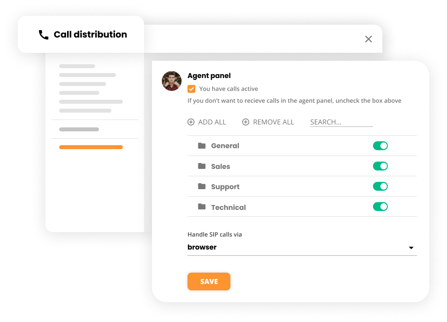 Ustawienia dystrybucji połączeń w Contact Center - LiveAgent