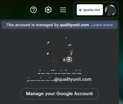 Przykład firmowego e-maila Quality Unit