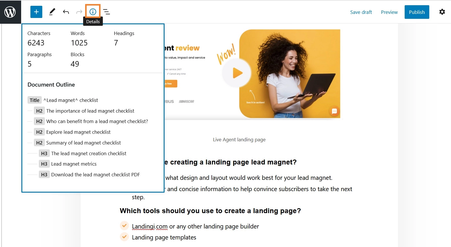 Szczegóły artykułu WordPress