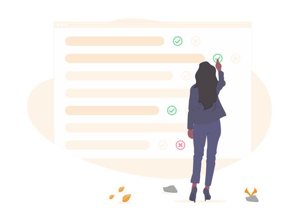 woman choosing right option-illustration